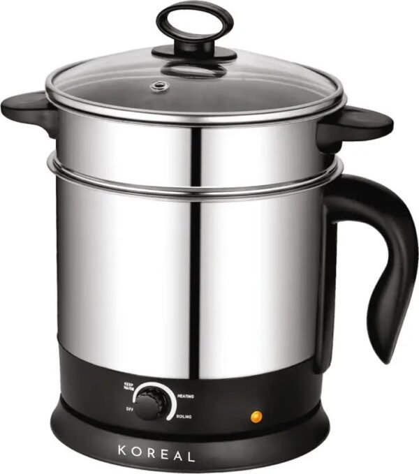 Koreal Heatrix Multi Cooker Electric Kettle (1.5 L, Silver & Black)